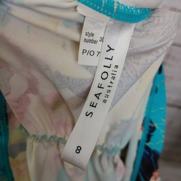 SEAFOLLY Kabuki Bloom Tankini Top Size XS - Picture 8 of 9